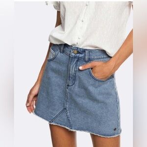 Roxy denim mini skirt, scissor hem, small
